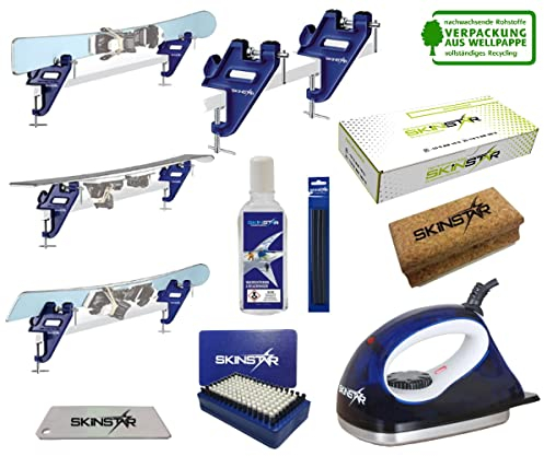SkinStar Skiwax Set Natural Skiwachs Starter Set Skispanner Belagsausbesserung 8pcs