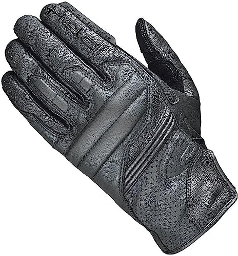 Held Rodney II - Urban Motorrad Handschuhe Frau - Leder Motorradhandschuhe Damen Sommer mit Knöchelschutz CE Zertifiziert - Smartphone Touchscreen Bedienung, Coolmax Futter - Schwarz, Größe 6
