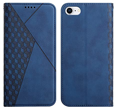 KOUYI Kompatible mit iPhone 6S / iPhone 6 (4,7 Zoll) Hülle, Retro Premium PU Leder Weich TPU Klapphülle Kartenfächer Magnetic Standfunktion Flip Wallet Shockproof Handyhülle (Blau)
