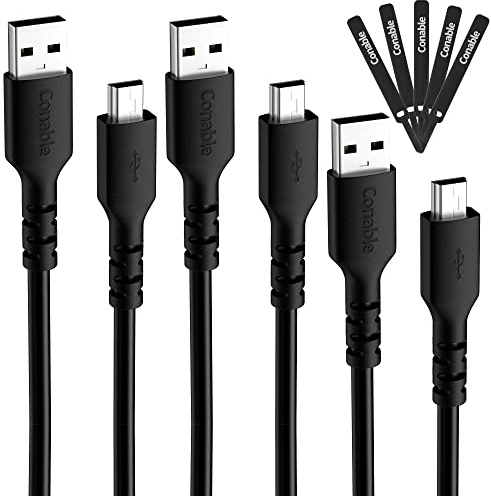 Mini USB Cable 6 FT (3-Pack), USB A to Mini B Charger Cord, Compatible with GoPro Hero 3+, PS3 Controller, Camera, Dash Cam, Texas Instruments Calculators, TI-84, MP3 Player, Garmin GPS, with 5 Ties