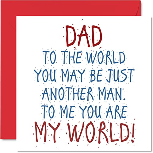 Stuff4 Lustige Vatertagskarten für Papa, Dad You Are My World | Happy Birthday Karte von Tochter oder Sohn, Vatertagsgeschenk, 145 mm x 145 mm, Vatertagskarte, Geschenk für Papa