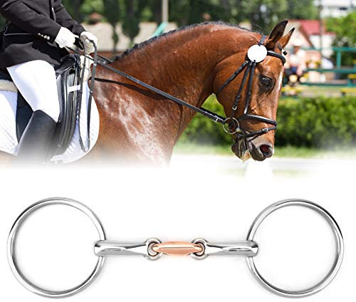 Pferdegebiss Trense aus Edelstahl, Pferdering, Hohlgelenk, lose Dicke, Gebiss, lose Gebissrolle für Pferderennen, Zubehör (11,5 cm)