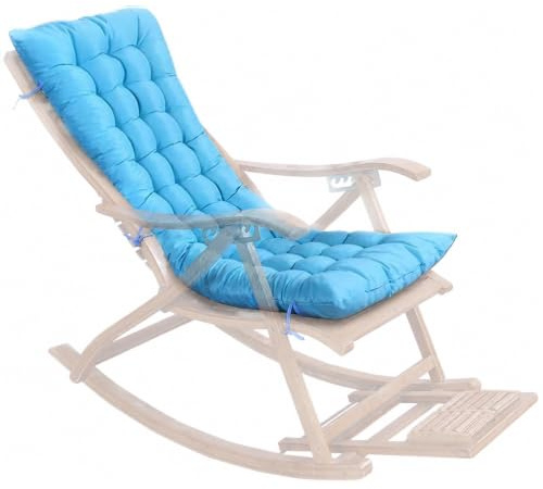 SHAIRMB Cojín para Silla Mecedora, Acolchado con Asiento y Respaldo | Silla no incluida. Cojín grueso y suave con correas de fijación, almohadilla cómoda para sillas mecedoras de madera