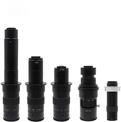 BEEYNG Verstellbarer Zoom 300 x 200 x 180 x 130 x 120 x Objektiv mit Anschluss C 0,7 x ~ 4,5 x Vergrößerung 25 mm für Kamera für Mikroskop Industrievideo H_DMI USB (Farbe: 130 X)