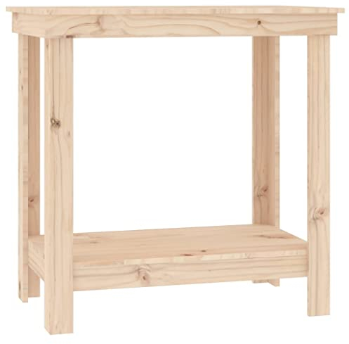 vidaXL Banco da Lavoro 80x50x80 cm in Legno Massello di Pino