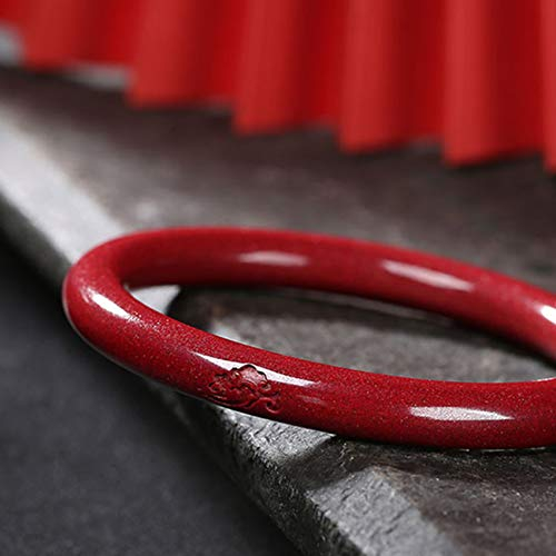 Feng Shui Amulett Armband Zinnober Heilung Kristall Reichtum Glück Perlen Armbänder Natürlicher Edelstein Heilenergie Charme Elastisches Armband Gewinnen Reichtum Viel Glück, Durchmesser 62 mm Zinnobe