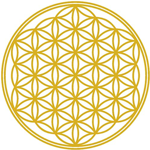 Samunshi® Aufkleber Blume des Lebens Lebensblume Sticker | Auto Wohnmobil Scheibenaufkleber | Esoterik Wellness Meditation | gold 20 x 20cm
