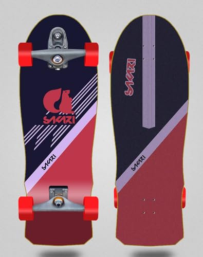 Sakari Surfskate mit T12 Surf Skateboard Trucks - Vin Art Red Claus 10 x 30