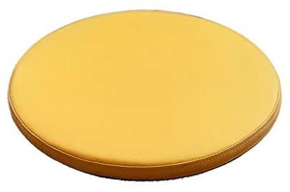 ZIBENE Sitzkissen Rund 30cm, Stuhlkissen Rund Leder, rutschfest Stuhlauflage Esszimmerstuhl Durchmesser 30cm Waschbar, Wasserfest Sitzpolster Gartenstuh Innen DraußEn Gelb