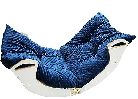 Skyline Kletterbogen Kissen Baby Kleinkind Kinder ab 1 Jahr Indoor Klettern Montessori Klettergerüst Holz Wippe Balancewippe Kletterdreieck Kletterwippe Holzwippe Kletterling Holzbogen M Marineblau