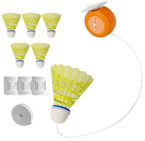BUNIQ Badminton Rebound Trainer, Badminton Single-Player Adjustable Trainer Device, Study Badminton Trainer Kit, Automatic Badminton Trainer Set, Badminton Training Device Tool for Kids and Adults