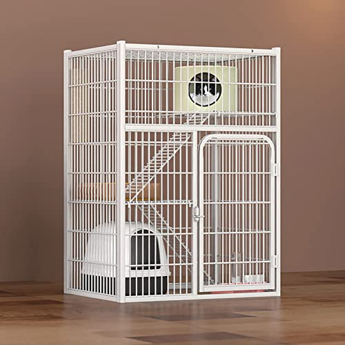 Hochleistungs-Katzenkäfig, großer Katzenkäfig, Katzenhütten und Kisten und Laufstall für Dicke Katzen, drinnen und draußen, mit Katzenkletterleiter, Zwei Größen (Farbe: 71 x 54 x 100 cm)