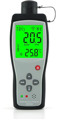 Cheffort Detector de gas amoníaco de mano Digital NH³ probador 0-100PPM del gas con la exhibición grande del LCD