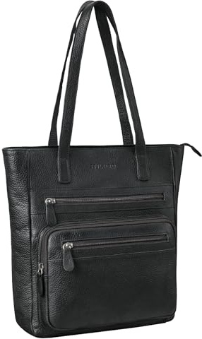 STILORD 'Jolene' Vintage Shopper Damen Leder Handtasche Groß Umhängetasche Echt-Leder Schultertasche Retro Leder-Tasche mit vielen Fächern