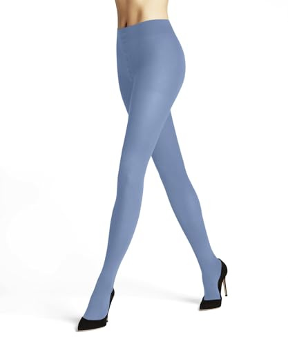 FALKE dam Strumpbyxor Family W Ti hållbar bomull enfärgat 1 del, Blå Airy Blue 6707, 38-40