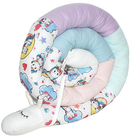 Bettschlange/Bettschnecke XXL (Motiv Einhorn) Länge 250cm **Seitenschläferkissen, Stillkissen