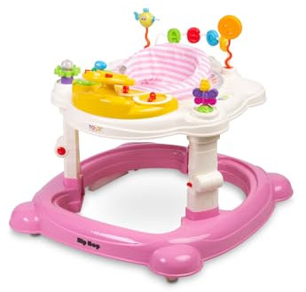 Toyz HIPHOP Girello per Bambini a partire da 6 Mesi con Pannello Educativo - Centro Attività con Luci e Musica - Imparare a Camminare e Sviluppare la Motricità Fine - - Rosa