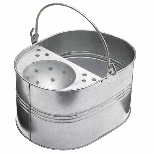 13 Liter Galvanized Metal Steel Mop Bucket for Home Office General Cleaning | Heavy Duty Industrial Galvanized Steel Mop Bucket - 13 Litres