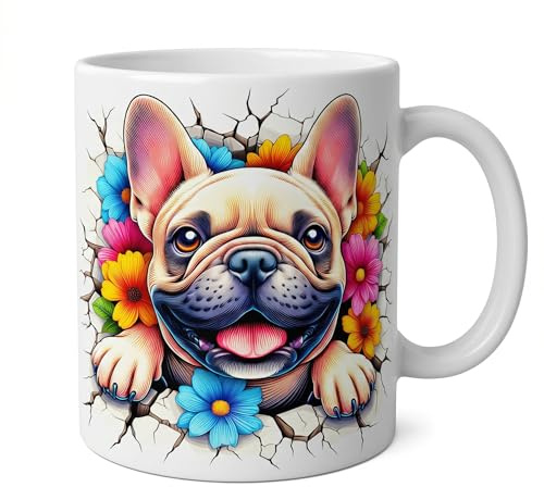 Shopi Zone Taza de cerámica, raza de perro Bulldog Frances, taza animales, taza creativa, tazas únicas para momentos inolvidables