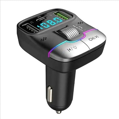 Tansmetteur Mp3 Double USB Qc PD FM Modulator Audio Adapter Car Charger Allume-Cigare 3D Car Mp3 Player FM transmetteur Bluetooth 5.3 pour Voiture…l (GZ01)