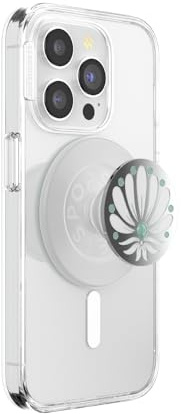 PopSockets Phone Grip for MagSafe with Kickstand, Magnetic Stand, Swappable Top, Secure Hold for iPhone MagSafe Cases, Phone & Tablet Grip, Cute PopSockets - Enamel Desert Gem Bloom