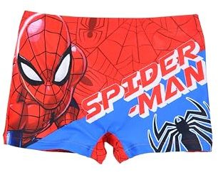 Marvel Spider Man Bañador para Niño, Shorts de Baño Bañador de Natación Infantil, Talla 6 Años | Rojo