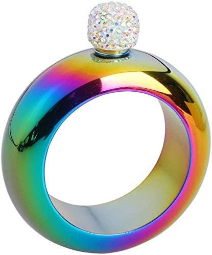Bracelet flasque, bracelet en acier inoxydable, mini récipient à alcool portable, pour fête d'anniversaire, club, bar (100 ml) (coloré)
