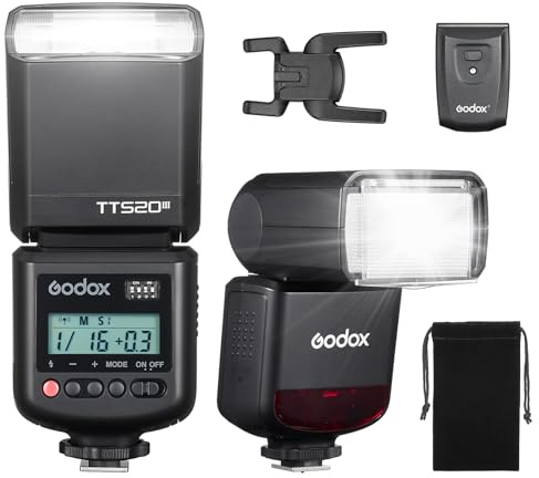 GODOX TT520III Flash de L'appareil Photo Camera Flash 8 Niveaux de Puissance 400 Flashs à Pleine Puissance avec RT-16 Launcher Single Contact Hot Shoe pour Canon Sony Nikon Fuji Panasonic Olympus