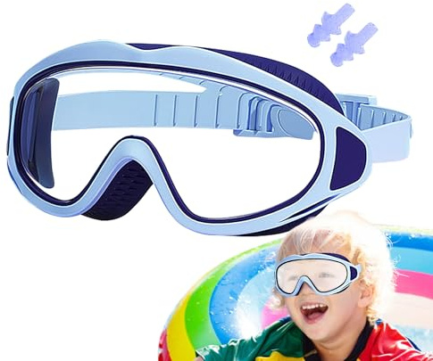 Lunettes de Natation - Lunettes de Piscine avec Bouchons d'Oreille Étanches - Protection UV Anti-Buée Étanche pour Exploration Aquatique