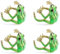 HJZHI Lot de 4 bagues grenouille feuillue réglables pour enfants Bijoux drôle de grenouille verte Bague ouverte en forme de grenouille Clip d'oreille Anneaux d'animaux amusants pour femmes Cadeau