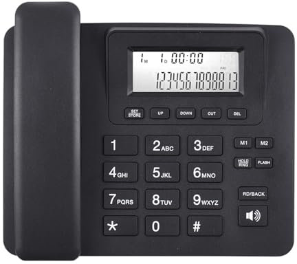 Téléphone à gros bouton pour personnes âgées - Téléphone filaire pour la maison, le bureau, l'hôtel