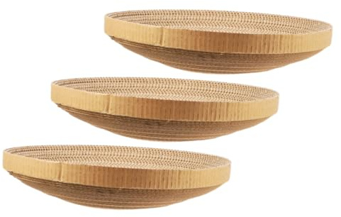 BAZEITFLOW 3 Piezas Rascador para Gatos de Cartón Corrugado Núcleo de Repuesto Redondo para Rascador Interior Accesorios para Gatos Protege Muebles y Facilita Ejercicio de Uñas