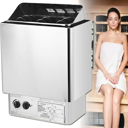 Électrique-Poêle De Sauna, Poêles pour Sauna, Portable INOX, Poêle Sauna Électrique À Commande Interne, 110℃ Max, pour Sauna, Utilisation Commerciale De Douche Spa Hôtel,6KW