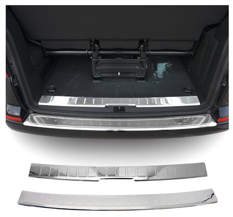 OMAC Ladekantenschutz Stoßstange Satz kompatibel mit VW T6 T6.1 Transporter Multivan Caravelle 2015-2024 Einzeltür Edelstahl Silber Glänzend 2tlg