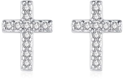 Estrellique Ohrstecker Silber 925, Silber Stern/Hufeisen/Kreuz Ohrringe | 925 Sterling Silber Ohrstecker mit AAAAA Cubic Zirkonia, Unisex Klein Knorpel Tragus Ohrringe Stecker für Damen Mädchen