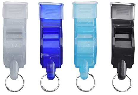 ASHATA Visselpipa för Domare 4-pack ABS Plastdelfinvisselpipa för Basket Fotbollstävling, Träning Sport Domarvisselpipa med Starkt Genomträngande Ljud
