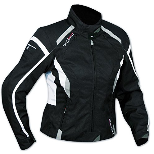 A-Pro Jacke Textil Damen Motorrad Racing All Season CE Protektoren Weiss XS