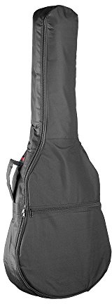 Stagg 21422 Nylontasche für 4/4 Konzertgitarre (5 mm dickes Schaumstoffpolsterung, 1x Außentasche für Zubehör, 2x Schultergurte) schwarz