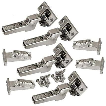 Blum Clip top BLUMOTION Soft-Close Hinges, 110 Degree, Self Closing, Face Frame, with Mounting Plates (Inset - 4 Pack)