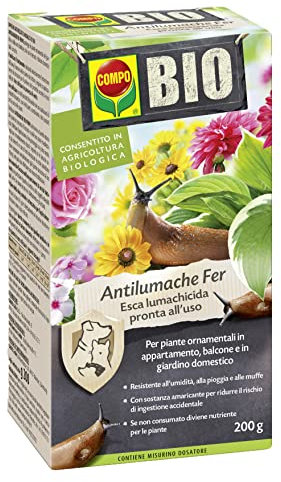 COMPO BIO Antilumache Fer PFnPO, Per Piante Floreali e Ornamentali in Appartamento, Balcone e Giardino Domestico, Consentito in Agricoltura Biologica, 200 g