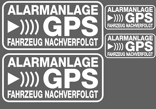 4 Stück GPS gesteuerte Fahrzeug aufkleber, Auto Sicherheits Anti Diebstahl aufkleber für Auto, Motorrad, Reifen, LKW, Wohnmobil (WEISS)