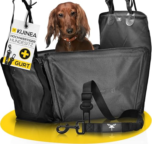KUINEA Extra stabil hundbilstol, baksätet – gratis hundbälte – små till medelstora hundar – vattentät bilstol, hundkorg, hundbilstol, hundbilstol