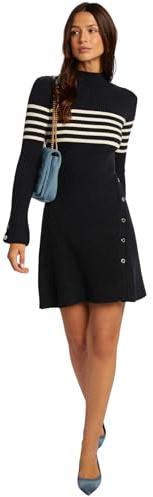 Morgan Vestido Jersey Rayas, Marino/Off White, S