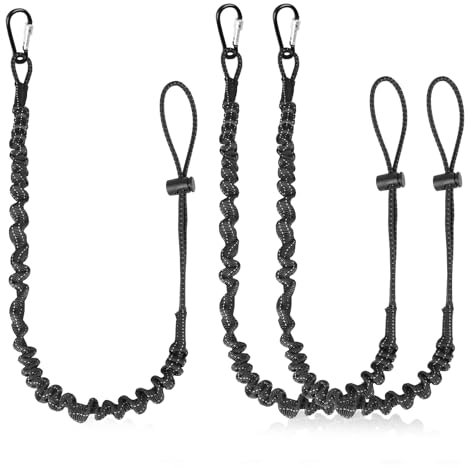 DBREAKS 6 Piezas Cordón para Herramientas, Retractil Cordón de Herramientas con Mosquetónara Destornilladores, Alicates, Sierra eléctrica, Llaves inglesas (Negro)