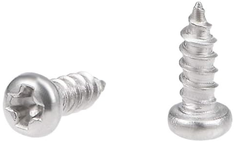 TA-VIGOR 50Pcs Self Tapping Screws, M2 Phillips Pan Head Screw, 6mm Round Head Tapping Screws, 316 Stainless Steel Machine Wood Fasteners Bolts for Wood, Drywall, Furniture, Repairing