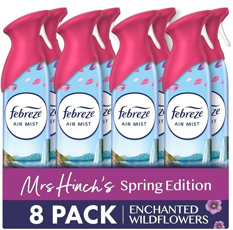 Febreze Air Freshener, Room & Bathroom Spray, Pet Odour Fighter, 185ml x 8 Packs– Enchanted Wildflowers