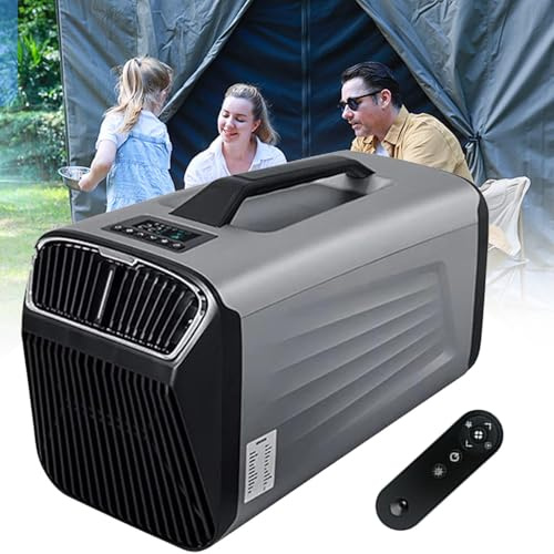 Condizionatore Portatile Raffreddamento E Riscaldamento 5400 Btu/5600 Btu,Con Telecomando,4 Modalità,Area Utilizzo 8-10m²,Per Campeggio,Interni Ed Esterni,Camper,Camion,Furgoni E Auto ,Green