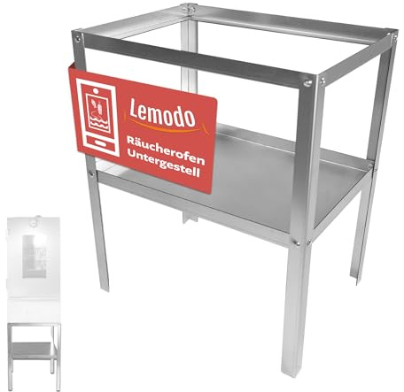 Lemodo Untergestell für Räucherofen aus legiertem Stahl, stabiler Tisch für Kalträucherofen, Räucherschrank Erhöhung, wetterfest, 42 x 29,7 x 50 cm, universal passend für viele Modelle