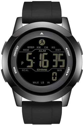 findtime Pedometer Watches for Men Women No Bluetooth No APP Step Counter Digital Watch Calorie Countdown Alarm Watch Activity Tracker Calendar Easy to Read