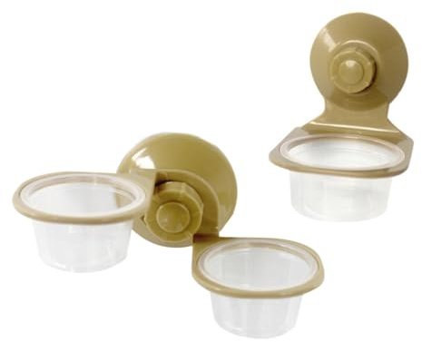 VICASKY 2pcs Reptile Hanging Water Basin Dual Fixing Design for Lizard Food Feeder and Gecko Water Bowl for Cage Use